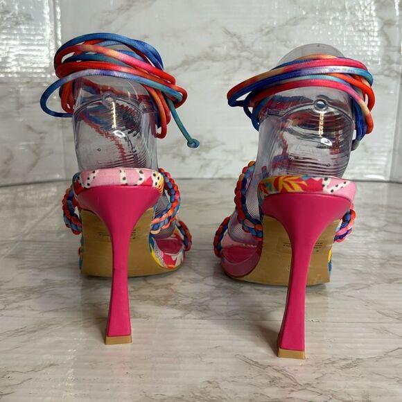 Cape Robbin ladies colorful ankle tie high heels size 9 colorful cute - Picture 6 of 9